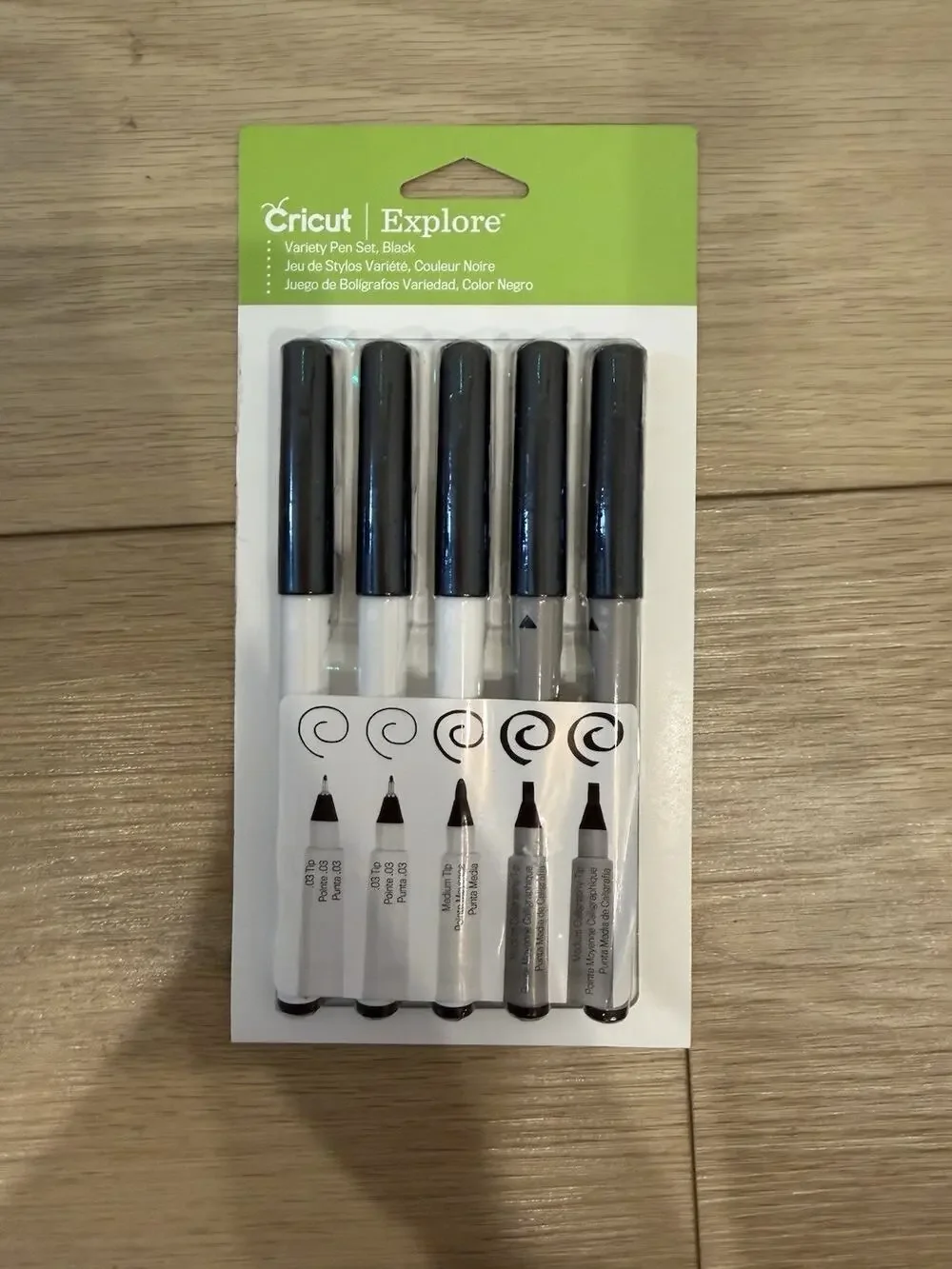 Cricut Explore Variety Pen Set 5pk Black, NEW, Calligraphy, Water Based